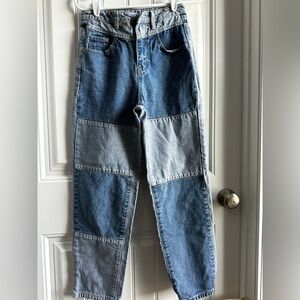 SHEIN Color Block Jeans